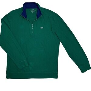 Vineyard Vines Mens Green Quarter Zip Pullover Long Sleeve Sweatshirt Size M